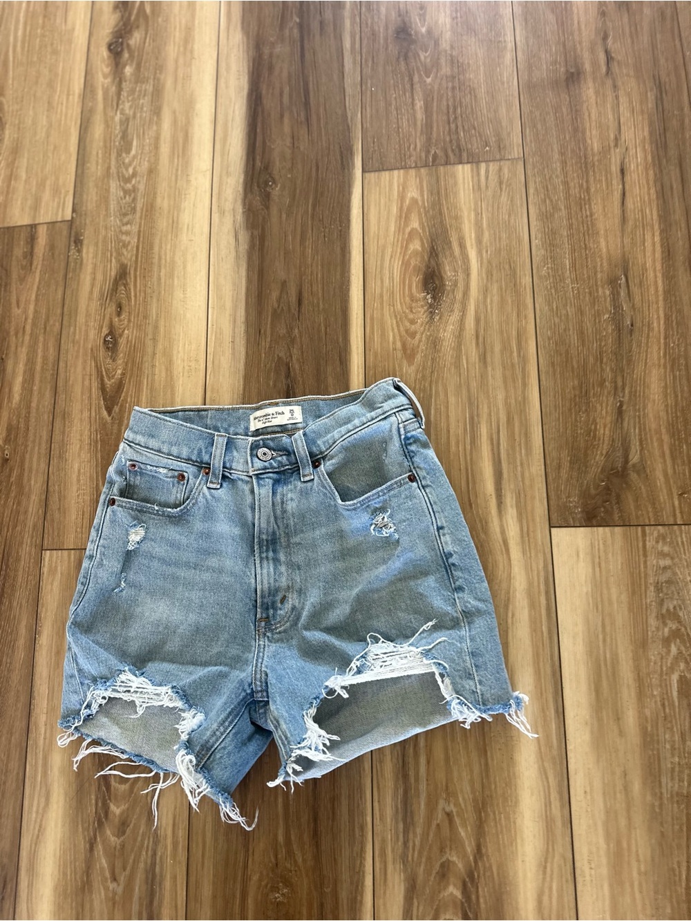 Abercrombie & fitch womens the 4” mom short high rise shorts size 25/0 - Picture 2 of 5